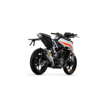 Silencieux Indy Race ARROW - aluminium dark - embout carbone - homologué - KTM DUKE 125 - DUKE 390 2021-2023 2
