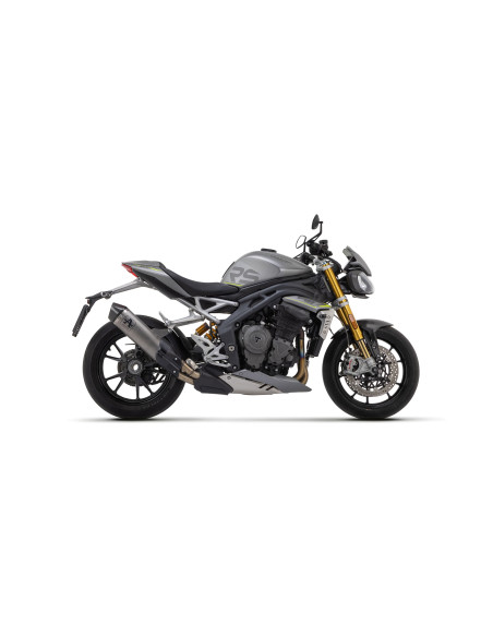 Silencieux Race-Tech ARROW - aluminium dark - embout carbone - homologué - TRIUMPH SPEED TRIPLE 1200 RS/RR 2021-2024