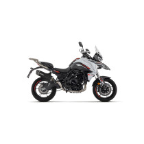 Silencieux Indy Race EVO ARROW - aluminium dark - embout carbone - homologué - BENELLI TRK 702 / 702X 2023-2026