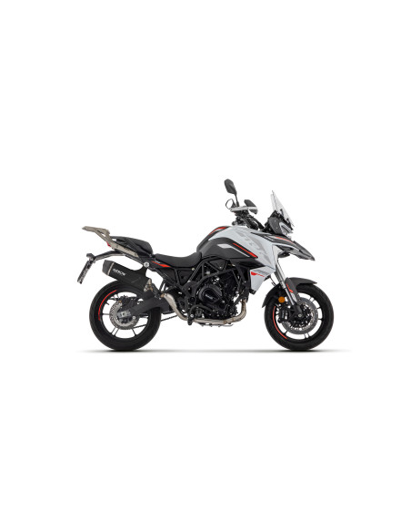 Silencieux Indy Race EVO ARROW - aluminium dark - embout carbone - homologué - BENELLI TRK 702 / 702X 2023-2026