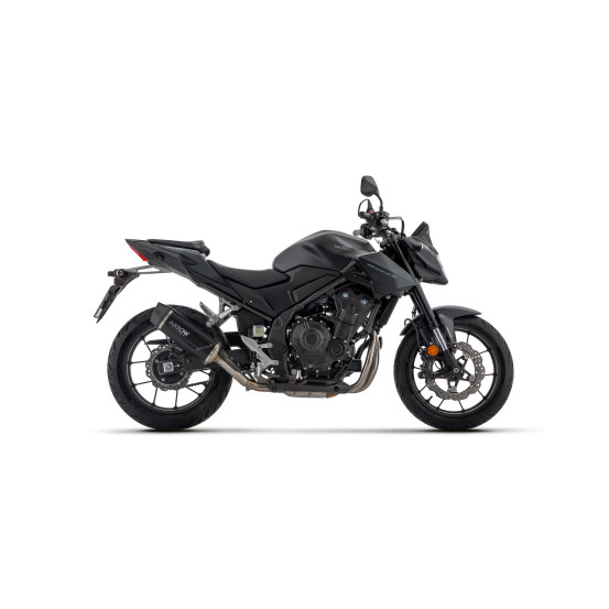 Silencieux Indy Race EVO ARROW - aluminium dark - embout en carbone - homologué - HONDA CB 500 HORNET - NX 500 2024-2026