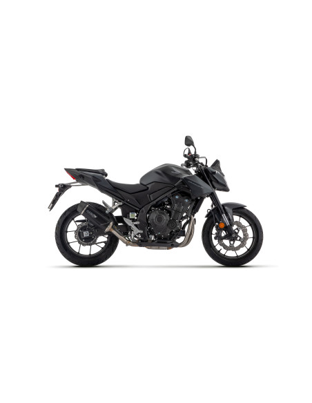 Silencieux Indy Race EVO ARROW - aluminium dark - embout en carbone - homologué - HONDA CB 500 HORNET - NX 500 2024-2026