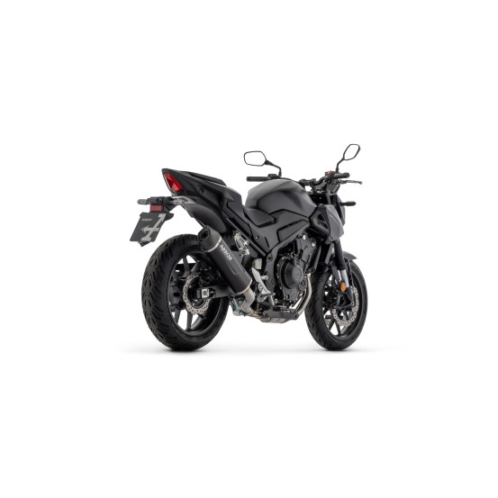 Silencieux Indy Race EVO ARROW - aluminium dark - embout en carbone - homologué - HONDA CB 500 HORNET - NX 500 2024-2026