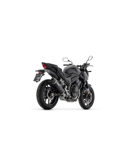 Silencieux Indy Race EVO ARROW - aluminium dark - embout en carbone - homologué - HONDA CB 500 HORNET - NX 500 2024-2026