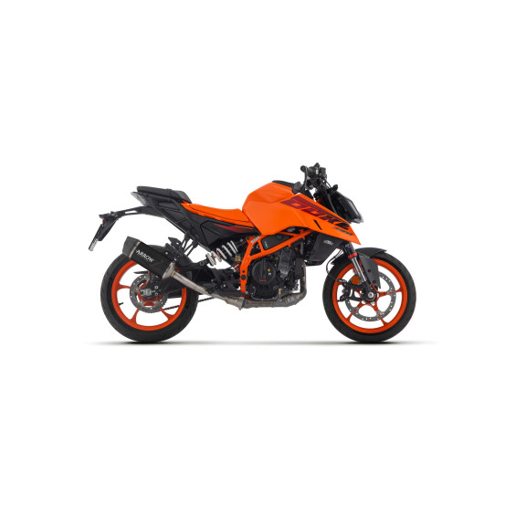 Silencieux Indy Race EVO ARROW - aluminium dark - embout carbone - homologué - KTM DUKE 125 - DUKE 390 2024-2026