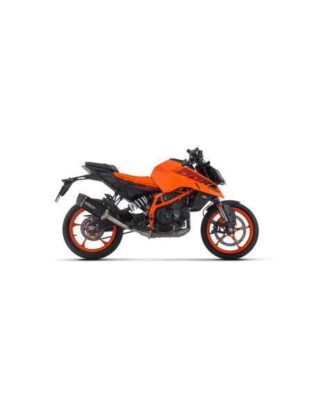 Silencieux Indy Race EVO ARROW - aluminium dark - embout carbone - homologué - KTM DUKE 125 - DUKE 390 2024-2026