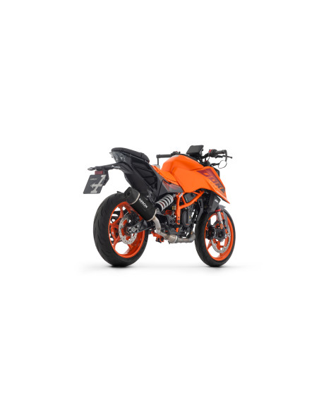 Silencieux Indy Race EVO ARROW - aluminium dark - embout carbone - homologué - KTM DUKE 125 - DUKE 390 2024-2026