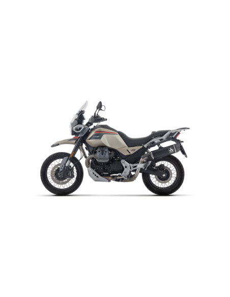 Silencieux Indy Race ARROW - aluminium dark - embout carbone - homologué - MOTO GUZZI V85 TT 2025-2026