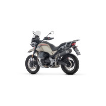 Silencieux Indy Race ARROW - aluminium dark - embout carbone - homologué - MOTO GUZZI V85 TT 2025-2026 2