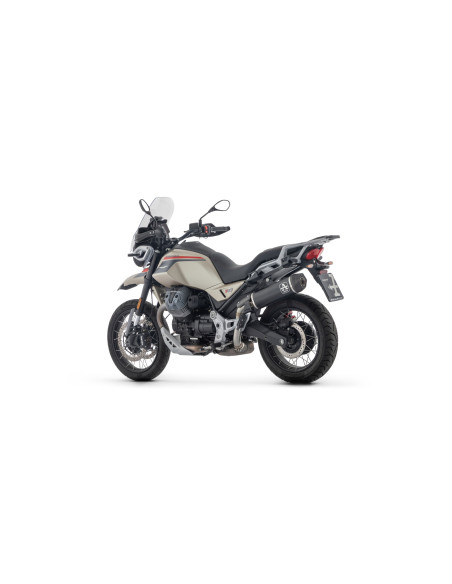 Silencieux Indy Race ARROW - aluminium dark - embout carbone - homologué - MOTO GUZZI V85 TT 2025-2026