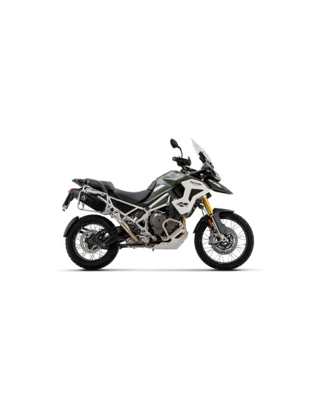 Silencieux Veloce pour valises latérales ARROW - aluminium dark - embout carbone - non homologué - TRIUMPH TIGER 1200 2022-2026