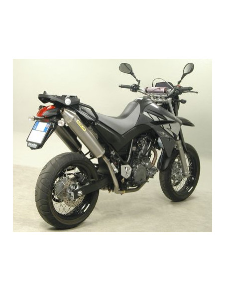 Paire de silencieux Thunder ARROW - aluminium dark - embout inox - homologué - YAMAHA XT 660 R - XT 660 X 2004-2016