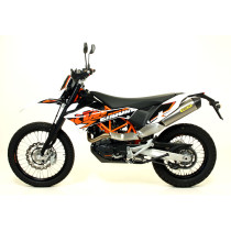 Silencieux Race-Tech ARROW - aluminium - embout carbone - homologué - KTM 690 ENDURO R - 690 SMC 2009-2016