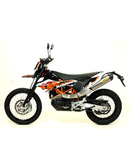 Silencieux Race-Tech ARROW - aluminium - embout carbone - homologué - KTM 690 ENDURO R - 690 SMC 2009-2016
