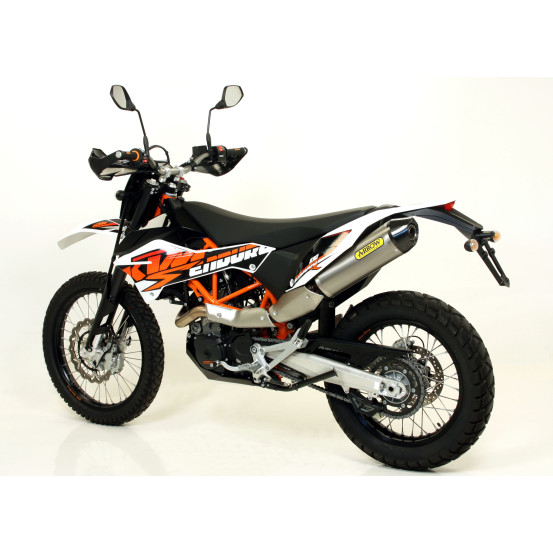 Silencieux Race-Tech ARROW - aluminium - embout carbone - homologué - KTM 690 ENDURO R - 690 SMC 2009-2016