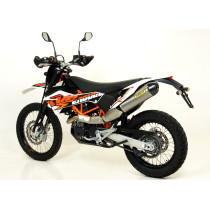 Silencieux Race-Tech ARROW - aluminium dark - embout carbone - homologué - KTM 690 ENDURO R - 690 SMC 2009-2016 2