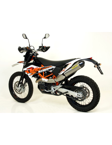 Silencieux Race-Tech ARROW - aluminium dark - embout carbone - homologué - KTM 690 ENDURO R - 690 SMC 2009-2016