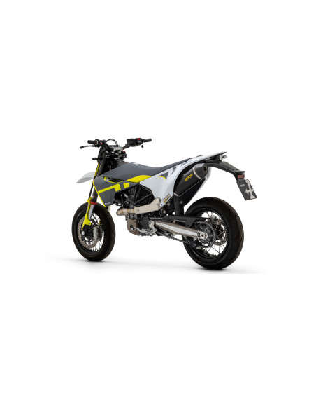 Silencieux Race-Tech ARROW - aluminium dark - embout carbone - homologué - HUSQVARNA 701 ENDURO/SUPERMOTO 2017-2024