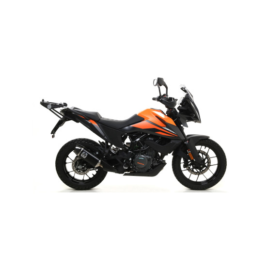 Silencieux Indy Race ARROW - aluminium dark - embout carbone - homologué - KTM 390 ADVENTURE 2020-2023