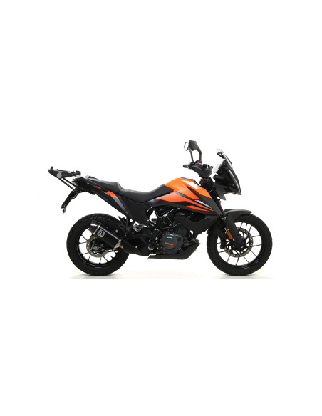Silencieux Indy Race ARROW - aluminium dark - embout carbone - homologué - KTM 390 ADVENTURE 2020-2023