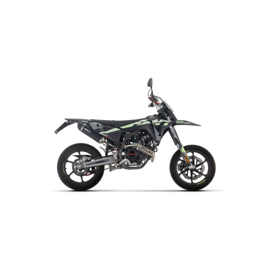 Silencieux Icon ARROW - aluminium dark - embout carbone - homologué - FANTIC MOTOR XEF / XMF 125 2025-2026