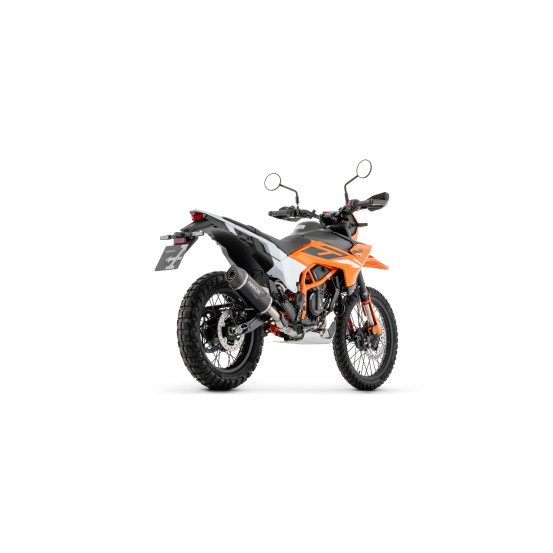 Silencieux Indy Race EVO ARROW - aluminium dark - embout carbone - homologué - KTM 390 ENDURO R / SMC-R 2025-2026