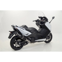 Silencieux Race-Tech ARROW - aluminium dark - embout carbone - homologué - YAMAHA TMAX 500 2008-2011 - TMAX 530 2012-2016