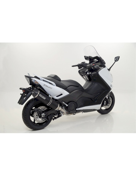 Silencieux Race-Tech ARROW - aluminium dark - embout carbone - homologué - YAMAHA TMAX 500 2008-2011 - TMAX 530 2012-2016