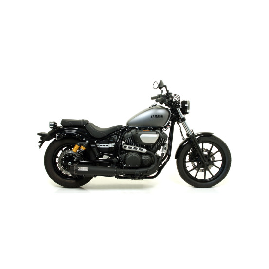 Silencieux Rebel ARROW - inox dark - embout carbone - homologué - YAMAHA XV BOLT 950 R 2014-2016