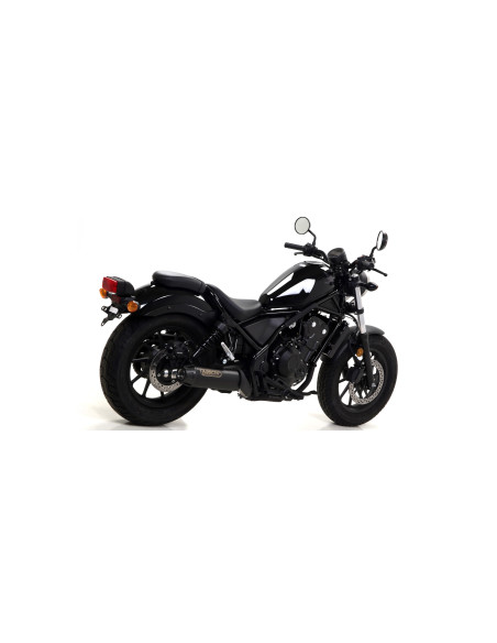 Silencieux Rebel ARROW - inox dark - embout carbone - homologué - HONDA CMX 500 Rebel ARROW 2017-2024