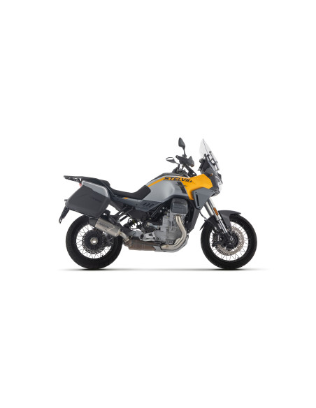 Silencieux Indy Race EVO ARROW - alu dark - embout carbone - homologué - MOTO GUZZI V100 MANDELLO 2023-26 - STELVIO 2025-26