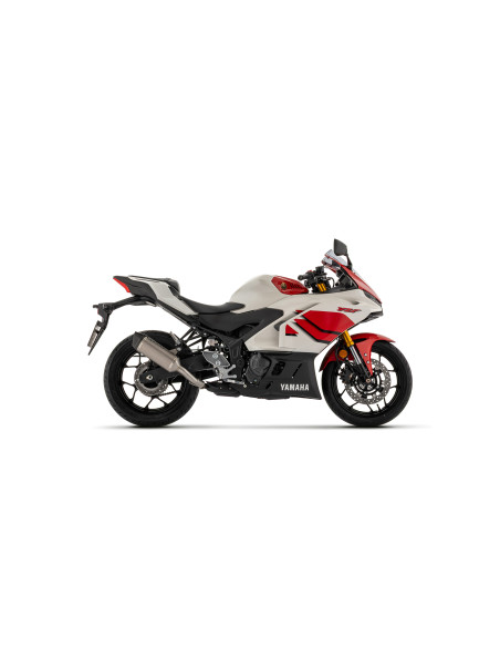 Silencieux Icon ARROW - aluminium dark - embout carbone - homologué - YAMAHA YZF R3 - MT-03 2025-2026