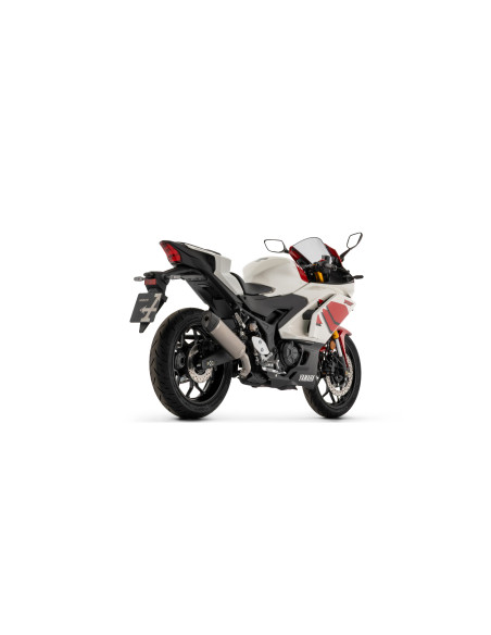 Silencieux Icon ARROW - aluminium dark - embout carbone - homologué - YAMAHA YZF R3 - MT-03 2025-2026