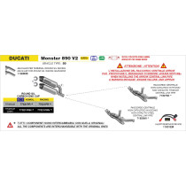 Double silencieux Round-Sil ARROW - titane - embout carbone - homologué - DUCATI MONSTER 890 V2 2026
