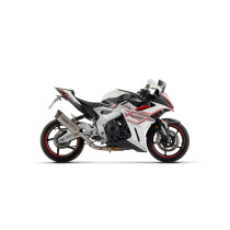 Silencieux Indy Race EVO ARROW - aluminium dark - embout carbone - homologué - ZONTES ZT703-RR 2025-2026