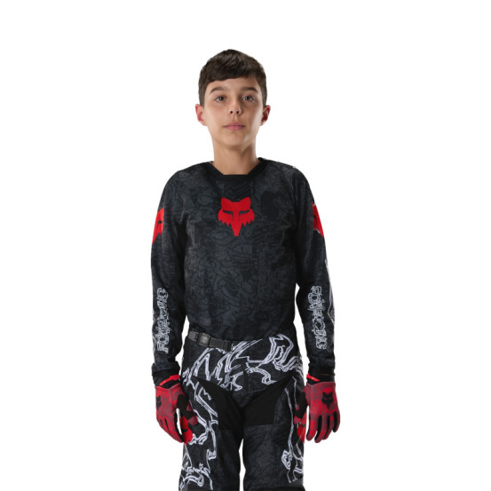 Maillot cross enfant Fox 2027 180 Abyss - Noir