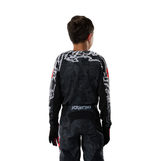 Maillot cross enfant Fox 2027 180 Abyss - Noir