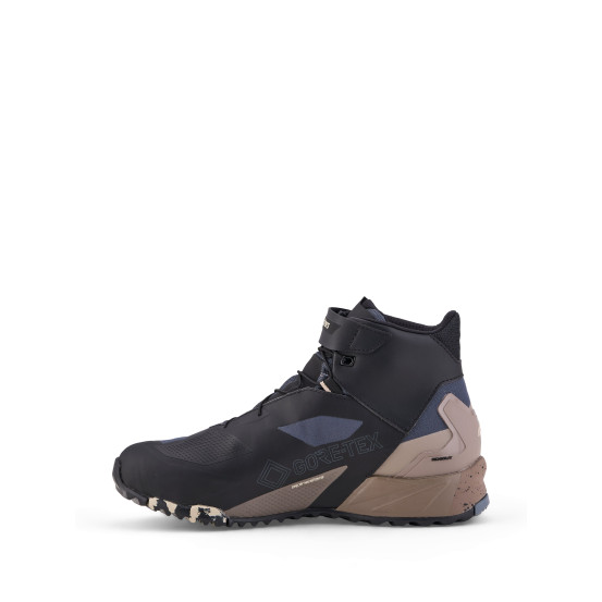 Baskets moto Alpinestars CR-X Gore-Tex - Noir Gris foncé Beige