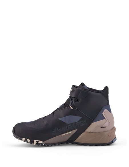 Baskets moto Alpinestars CR-X Gore-Tex - Noir Gris foncé Beige
