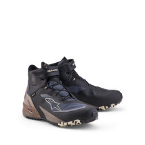 Baskets moto Alpinestars CR-X Gore-Tex - Noir Gris foncé Beige