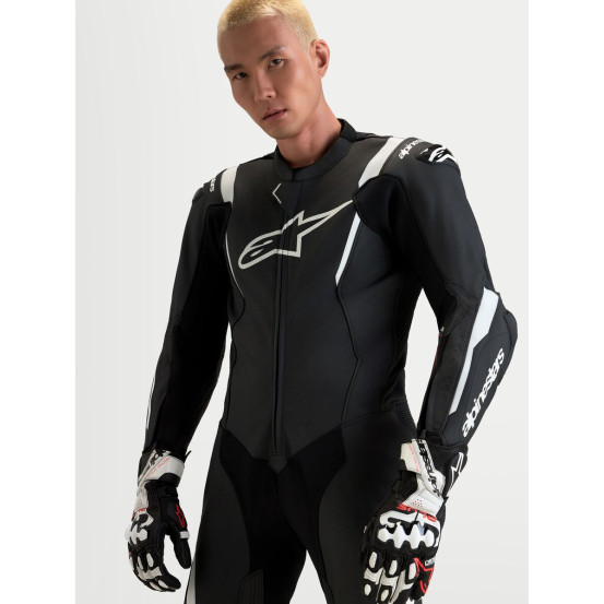 Combinaison cuir moto Alpinestars Missile V3 1 pièce - Noir Blanc