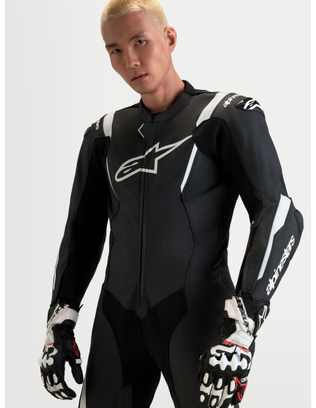 Combinaison cuir moto Alpinestars Missile V3 1 pièce - Noir Blanc