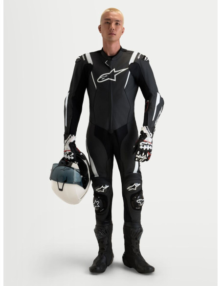 Combinaison cuir moto Alpinestars Missile V3 1 pièce - Noir Blanc