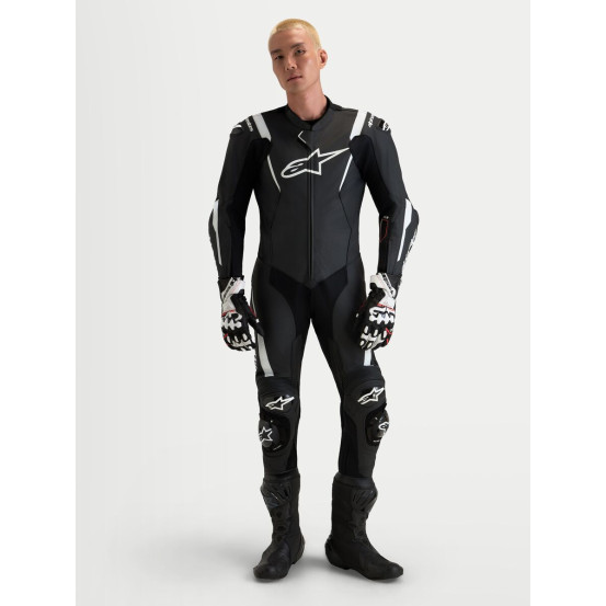 Combinaison cuir moto Alpinestars Missile V3 1 pièce - Noir Blanc