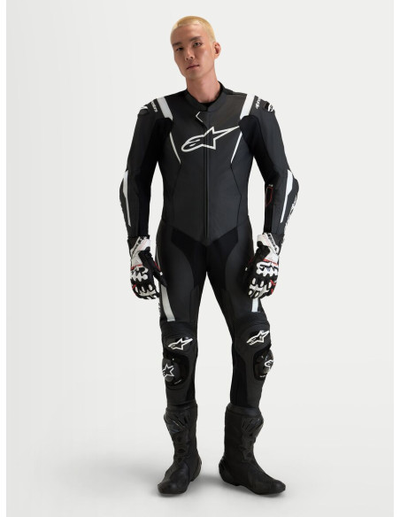 Combinaison cuir moto Alpinestars Missile V3 1 pièce - Noir Blanc
