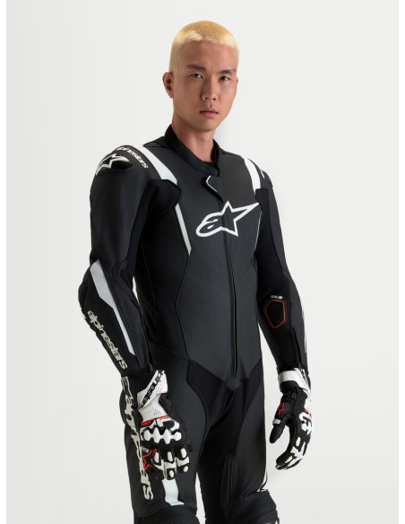 Combinaison cuir moto Alpinestars Missile V3 1 pièce - Noir Blanc