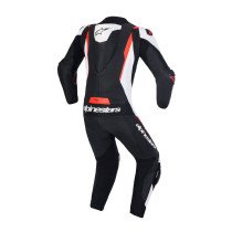 Combinaison cuir moto Alpinestars Missile V3 1 pièce - Noir Blanc Rouge fluo 2