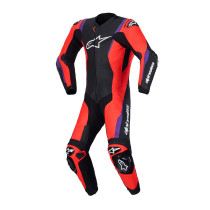 Combinaison cuir moto Alpinestars Missile V3 1 pièce - Noir Rouge fluo Violet