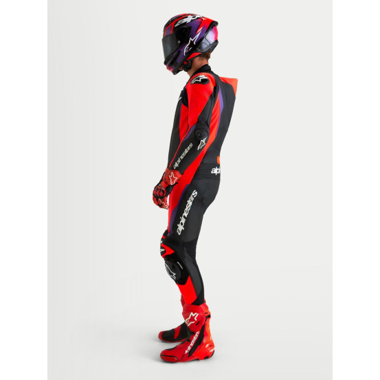 Combinaison cuir moto Alpinestars Missile V3 1 pièce - Noir Rouge fluo Violet