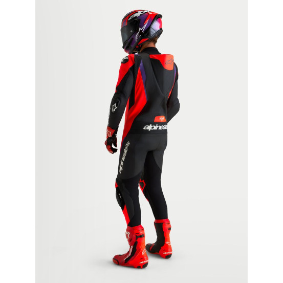 Combinaison cuir moto Alpinestars Missile V3 1 pièce - Noir Rouge fluo Violet